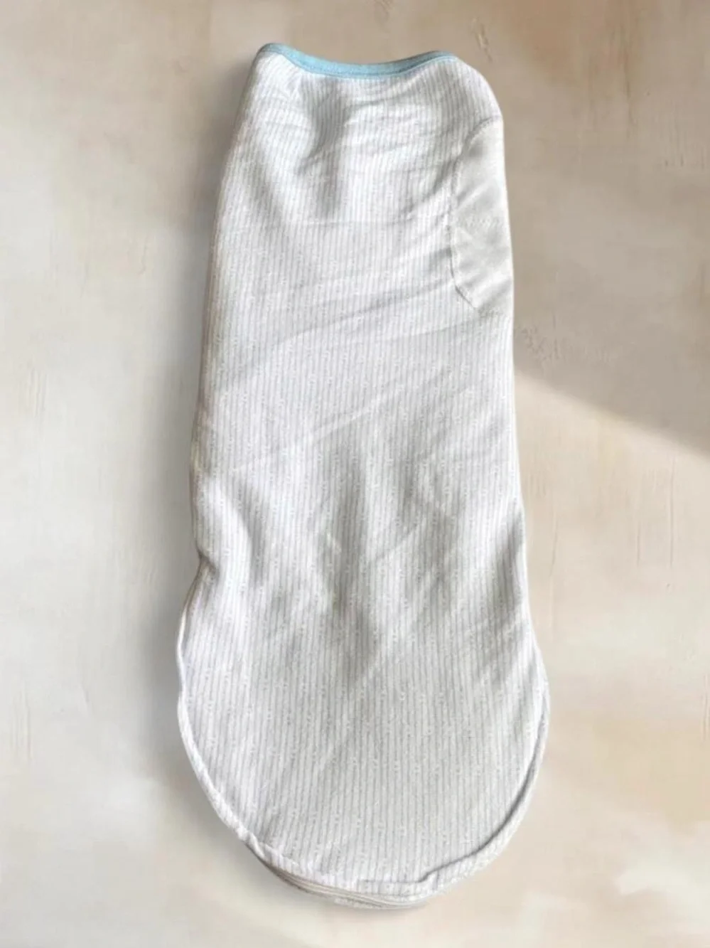 SwaddleMe Baby Sleep Sack Swaddle in White with Light Blue Trim